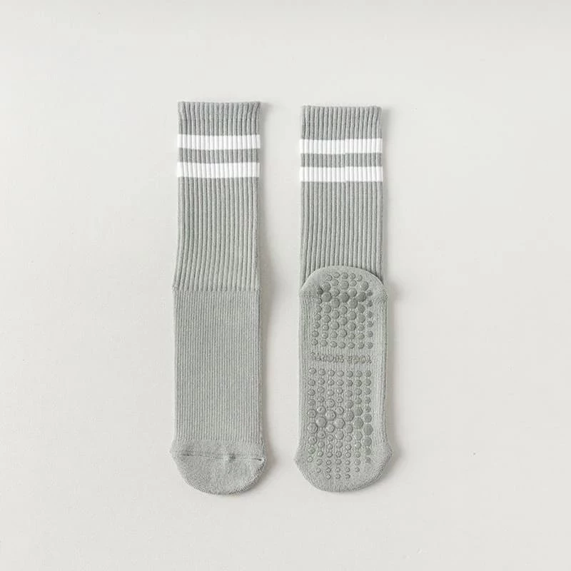 Non Slip Mid Tube Cotton Yoga Socks Cushioned Pilates Sports Socks