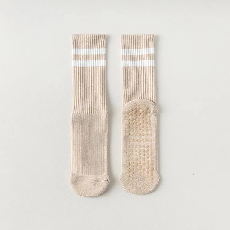 Non Slip Mid Tube Cotton Yoga Socks Cushioned Pilates Sports Socks