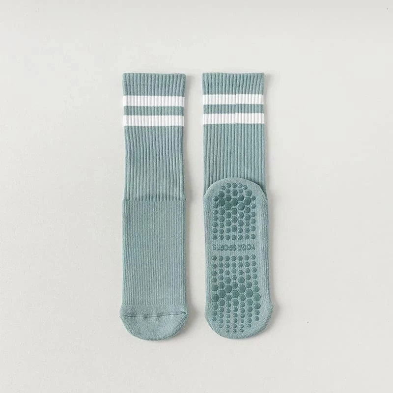 Non Slip Mid Tube Cotton Yoga Socks Cushioned Pilates Sports Socks