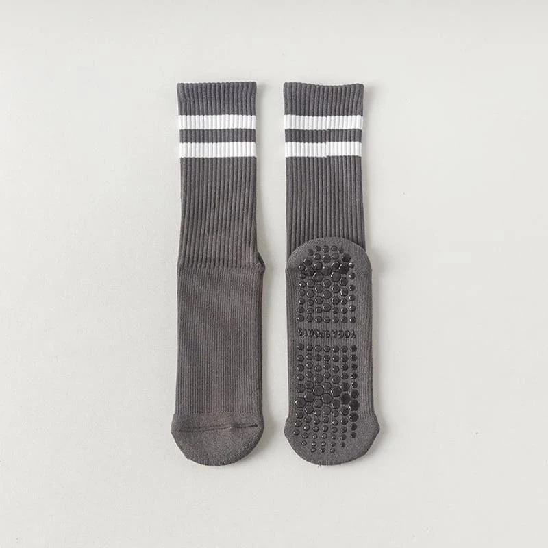 Non Slip Mid Tube Cotton Yoga Socks Cushioned Pilates Sports Socks