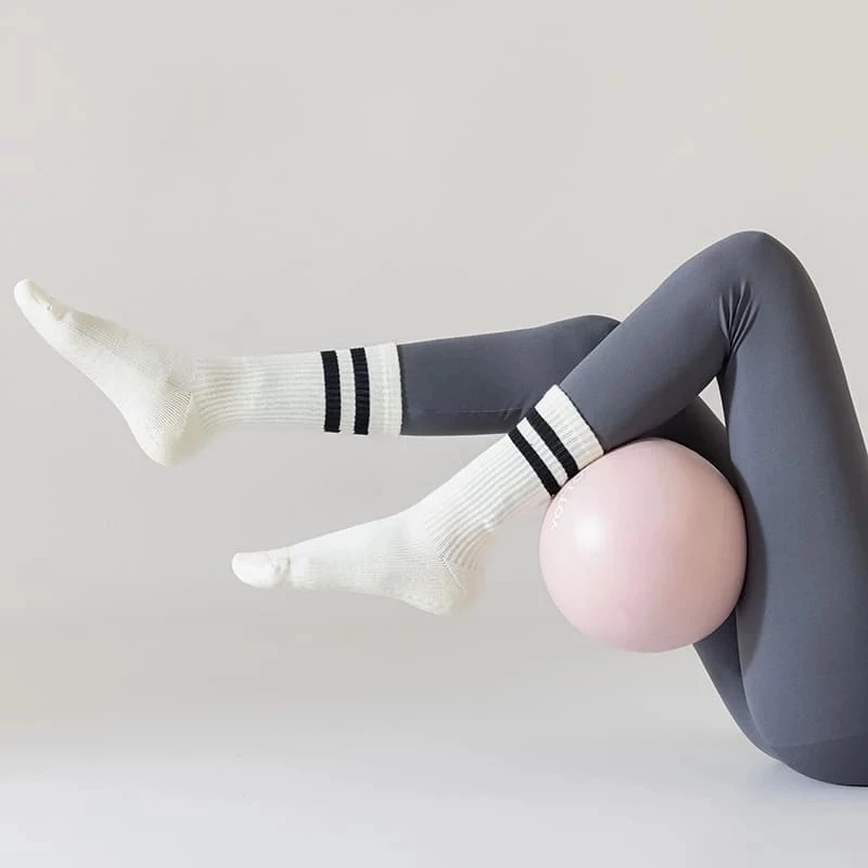 Non Slip Mid Tube Cotton Yoga Socks Cushioned Pilates Sports Socks