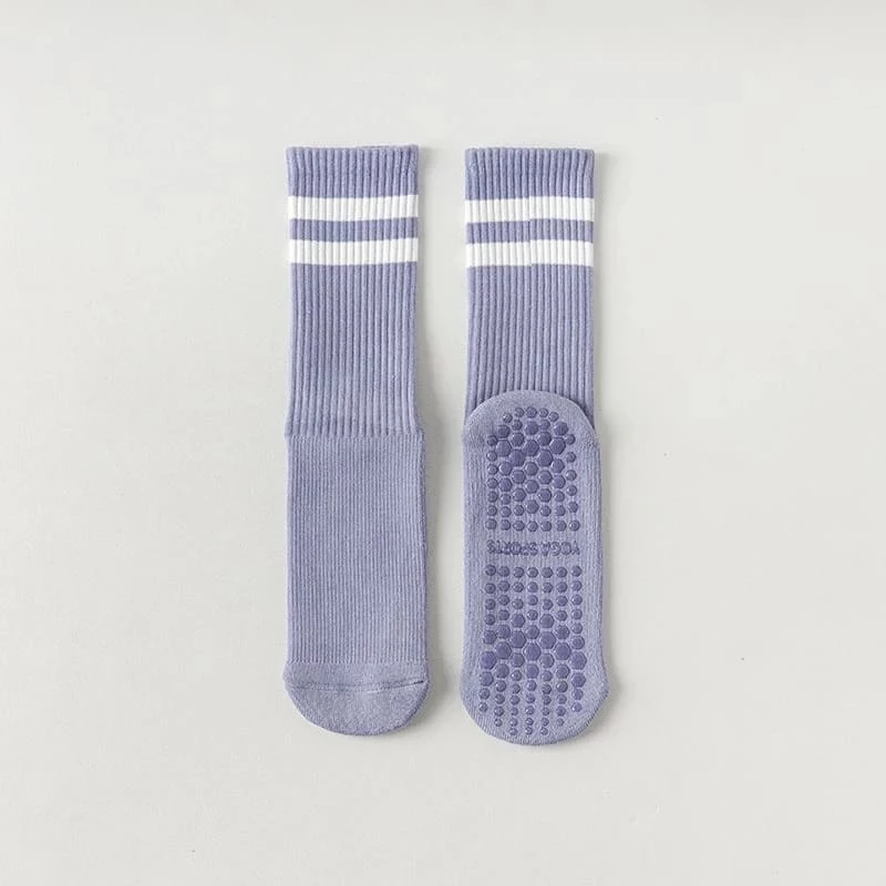 Non Slip Mid Tube Cotton Yoga Socks Cushioned Pilates Sports Socks