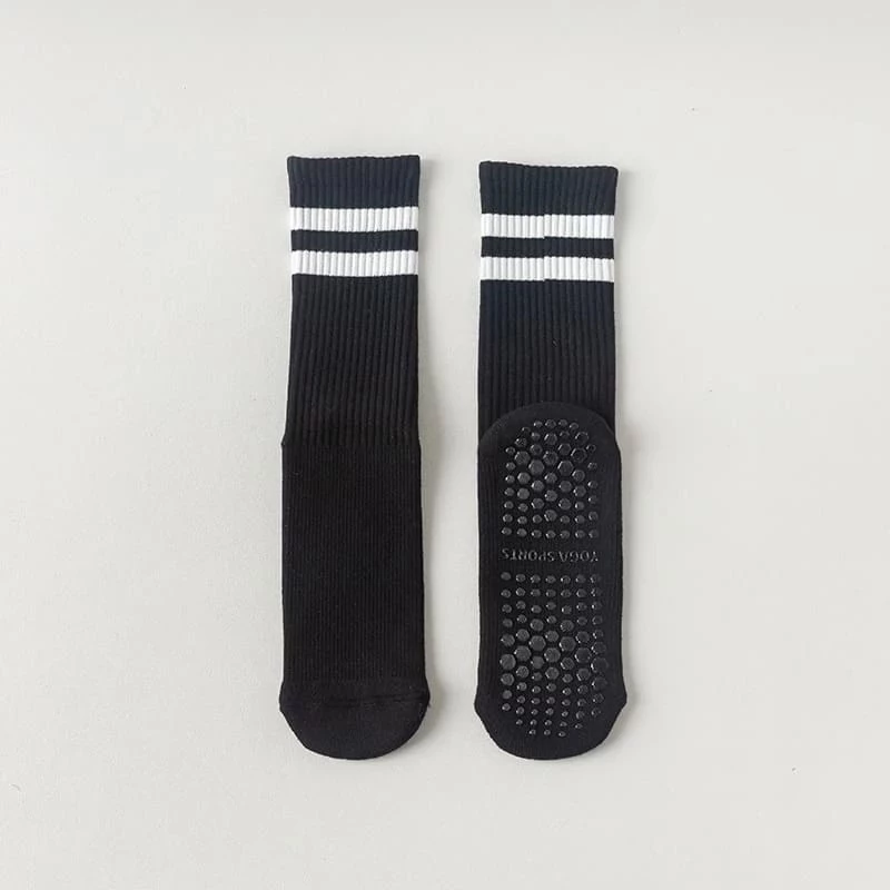 Non Slip Mid Tube Cotton Yoga Socks Cushioned Pilates Sports Socks