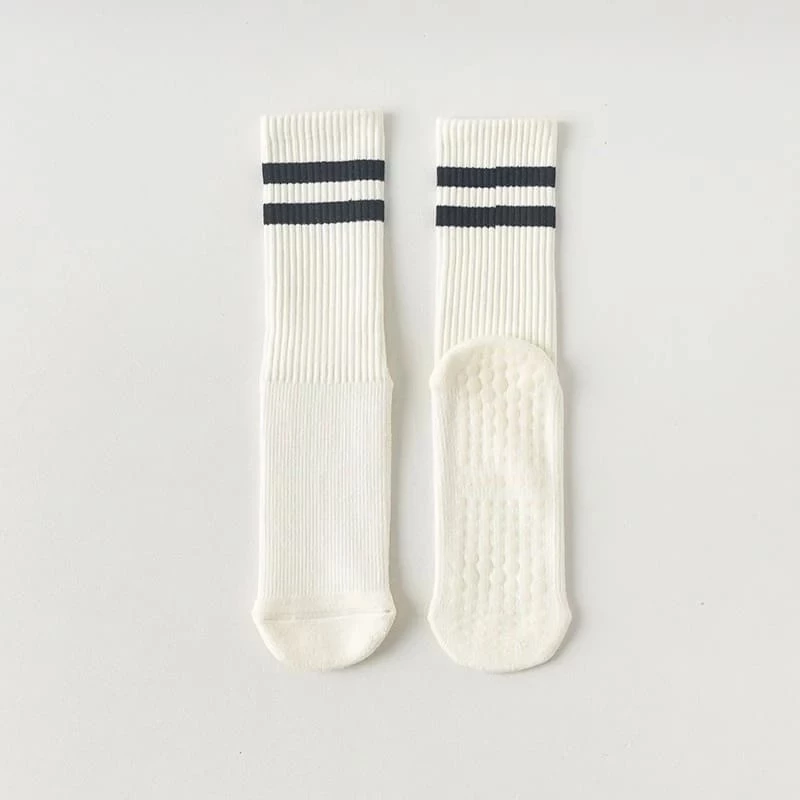 Non Slip Mid Tube Cotton Yoga Socks Cushioned Pilates Sports Socks