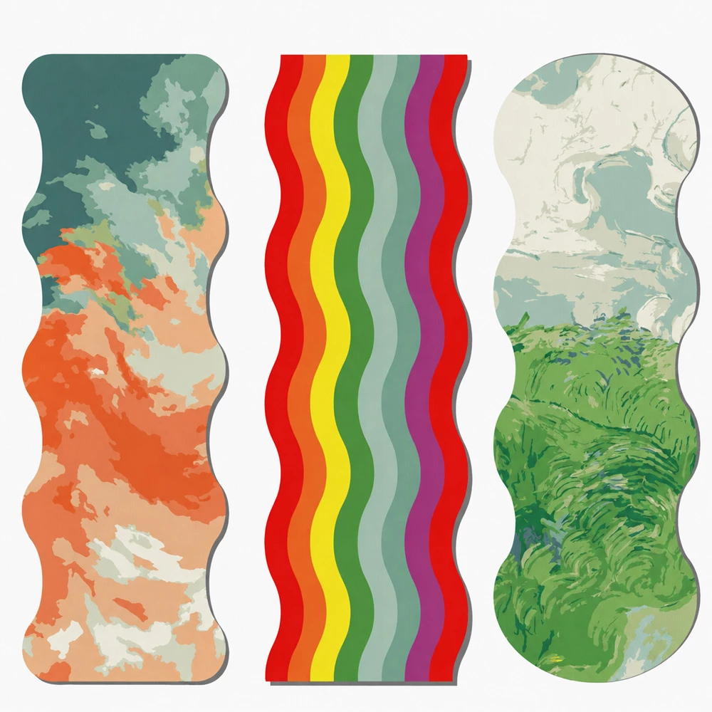 Colorful Printed Irregular-Shaped Non-Slip Durable Invariable PU Natural Rubber Yoga Mat
