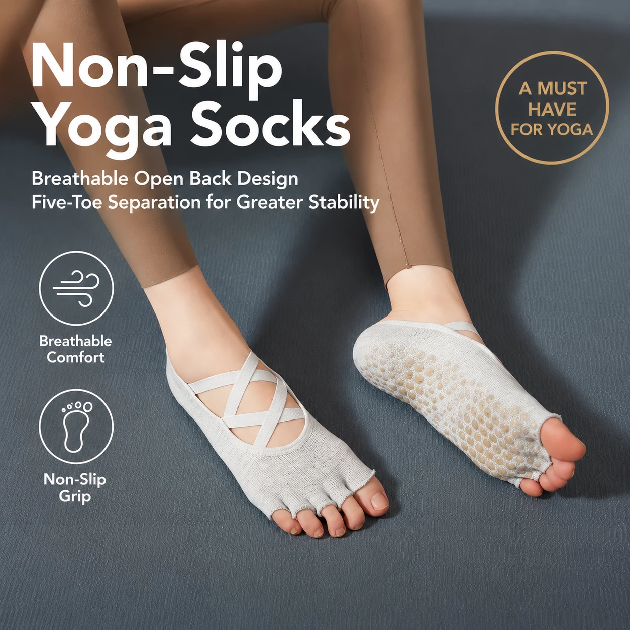 Pilates Socks for Studios, Custom Yoga Socks for Women, Silicone Grip Yoga Socks Wholesale
